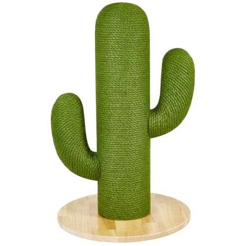 TownTime Cat Scratching Post with Solid Wood Base,27.55" Hx17.71 Lx17.71