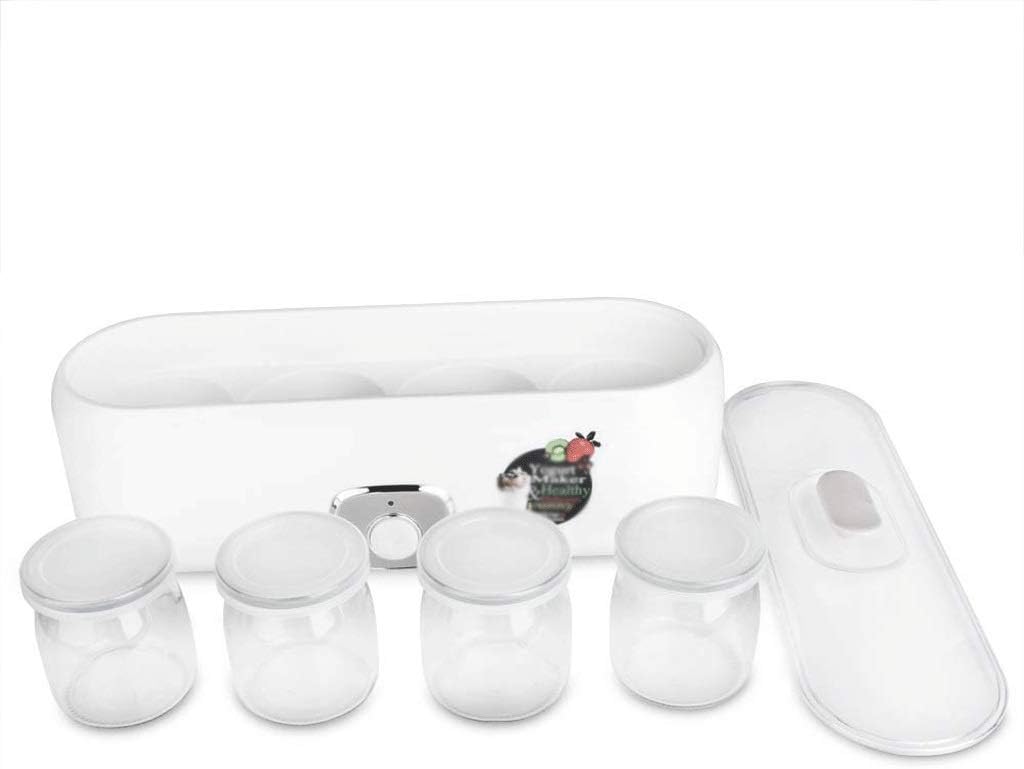 Homemade Frozen Yogurt Machine, Automatic Shutdown Timer, Temperature Control, with 4 Glass Jars