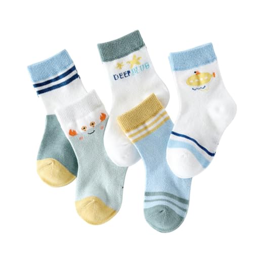 KESYOO Infant-And-Socks: 5 Pair Middle Tube Mesh Sock Breathable Stretchy and Comfortable Baby Socks for Boys and Girls