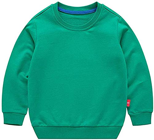 Image of HAXICO Unisex Kids Solid Cotton Thin Pullover Sweatshirt T-Shirt Toddler Baby Crewneck Long Sleeve Tshirts Tops Blouse