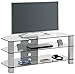 Produktbild lisel-de TV-Ständer TV-Rack von Maja Möbel HiFi-Rack 1653 TV-Regal in Metall Alu/Klarglas - 120x50x50cm TV-Regal