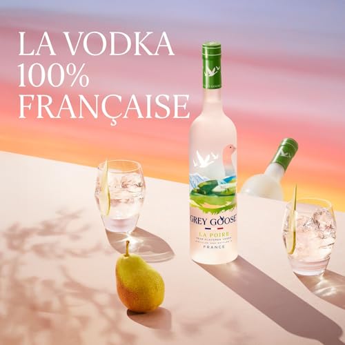 GREY GOOSE La Poire, 40% vol., 70 cl/700 ml, Vodka premium aromatisée à la poire, fabriquée en France à partir de vodka Grey Goose et de poires d’Anjou infusées et distillées – vue 2
