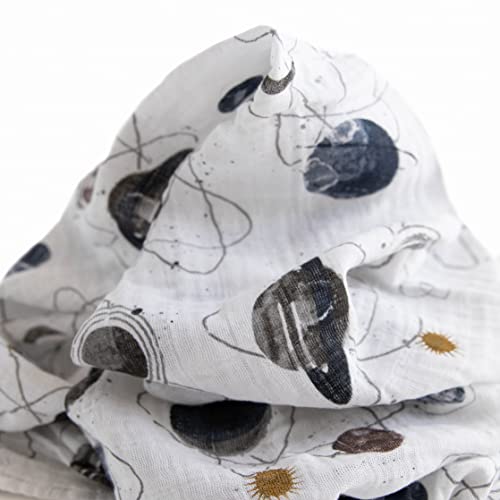 Image of Little Unicorn Muslin Swaddle Blanket for Newborns & Infants | Soft & Breathable Fabric | Set of 3 Baby Blankets for Swaddling, Nursing, Shower Gifts (Planetary)