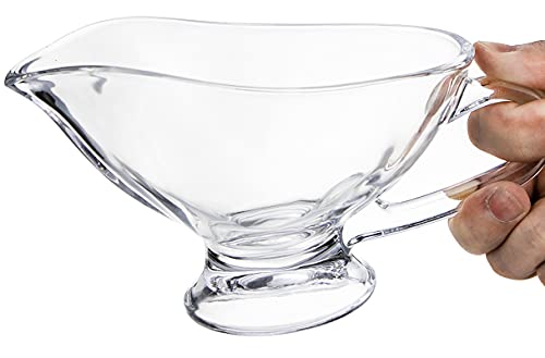 Yesland Y-GRAVYSAUCEBOAT-12OZ-2P 2 Pack 11 Oz Saucy Glass Gravy Dish With Handle, Clear Gravy Sauce Boat thumb #2