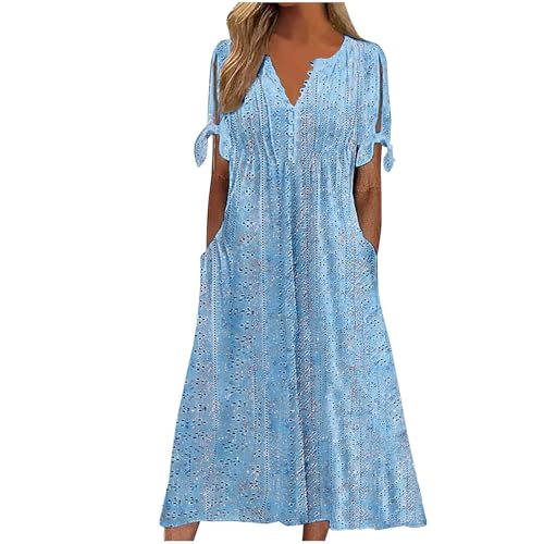 Maxi Long Dresses for Women 2025 Trendy Short Sleeve Eyelet