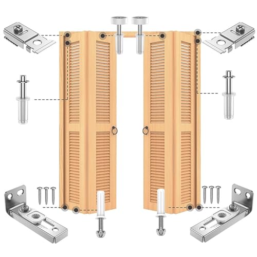 2 sets Kit de Herrajes para Puerta Bifold, Kit de Reparación de Herrajes para Puerta de Armario, Kit de Herrajes Correderos para Puerta Granero miniatura 6