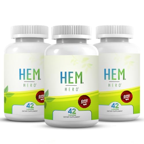 Hem Healer Hem Hero Extra Strength Hemorrhoid Treatment - Reduce Swelling Soothe Itching & Irritation - 100% Natural - 42 Vegetarian Capsules
