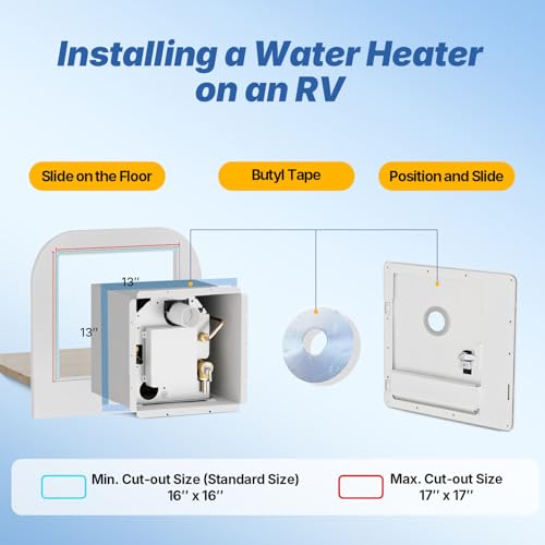 Ranein × Vancepic 18\" × 18\" RV Water Heater Door Kit, White, Compatible with Ranein X Vancepic RV Tankless Water Heaters (Door Only) - Thumbnail 5