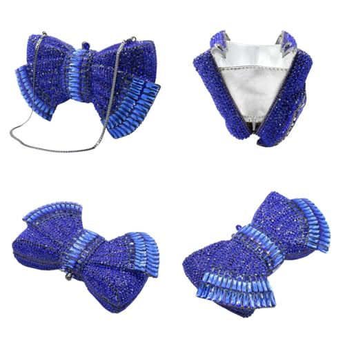 Image of RomanticDesign Women Sparkly Bowknot Evening Clutch Luxury Rhinestone Bride Purse Wedding Party Prom Banquet Handbag