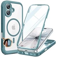 Miracase Magnetic Case for iPhone 17 Case, [Bubble Free] Built-in Glass Screen Protector+ [New Camera Control Button], Full Body Bumper Compatible with MagSafe, Drop Proof 17 Cover,6.3-inch (Green)