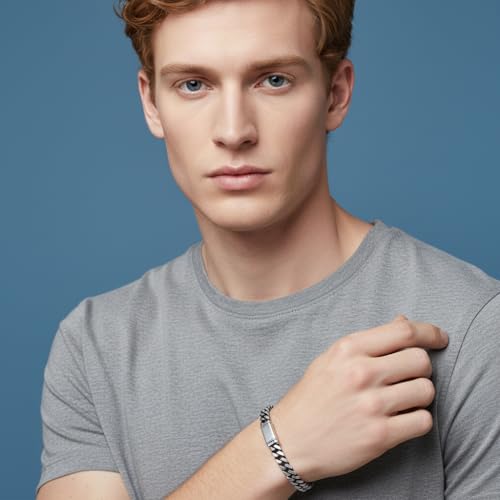 Pulsera Nautica de acero inoxidable oxidado para hombre miniatura 2