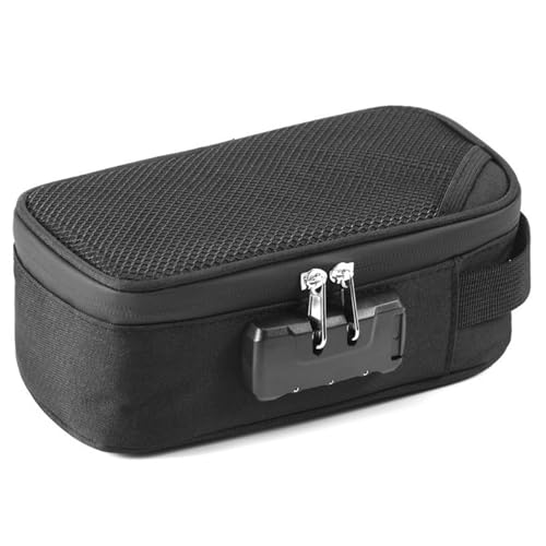 Lawnrden Smell Proof Box 8.3x4.3x3.2in Smell Proof Container with Combination Lock & Zipper & Handle Mesh Pocket Odor Free Stash Box for Men/Women, Odor Bags for Weed