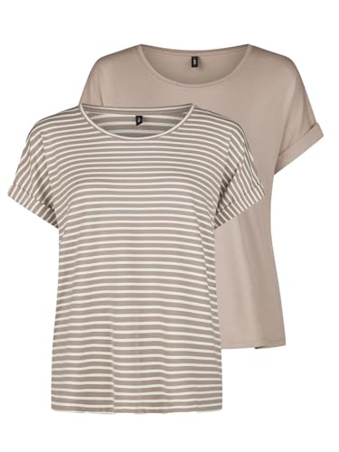 T-shirt à col rond et manches courtes femme Only Moster en coupe droite rayures bleues