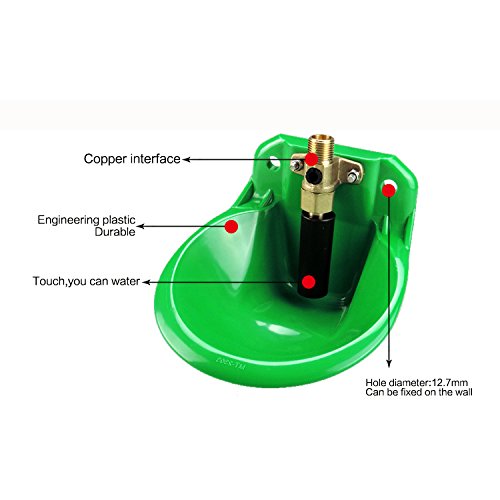 Automatic Goat Waterer Sheep Water Bowl Drinker Water Trough Cups for Goat Calves Cattle Pig Dog Piglets Livestock Wateing Syatem with Brass Water Valve - Thumbnail 4