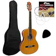 This guitar comes as a complete package which is ideal for beginners as everything you need is included Ideal for younger students as the guitar is smaller and easier for smaller children to play as well as nylon strings which are easier to hold With...