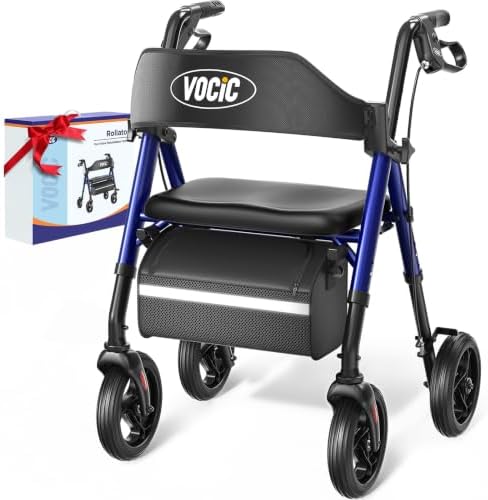 VOCIC Z21 Rollator Walker for Seniors with Seat, 8" All Terrain, ...