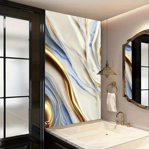 Image of VOOY Self-Adhesive Kitchen Wallpaper, PVC 3D Wall Sticker Oil Proof & Waterproof, Kitchen Backsplash Stickers Wallpaper (60cm x 200cm)(Pack of 2) (55 Aura Gold)