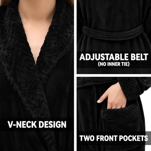 Image of Premium Long Robes for Women: Warm Super Plush Soft Fleece Bathrobes