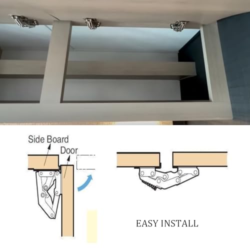 MTSmart RV Schrank Scharniere,Soft Close Schrank Scharniere für RV Wohnmobil Wohnwagen Camper LKW Reise Anhänger Van Boot Marine, RV Teile und Zubehör innen,RV Overhead Schrank Scharniere (4)