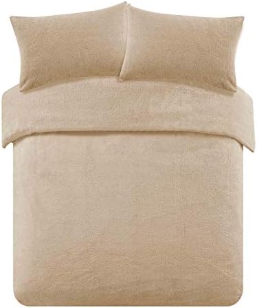 Brentfords Teddy Fleece Duvet Cover with Pillow Case Thermal Fluffy Warm Soft Cuddly Bedding Set, Duck Egg - Single