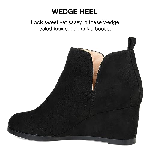 Journee Collection Womens Mylee Pull On Wedge Booties - 8.5 - Black3