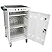 35-Device Mobile Charging Cart for Laptops & Tablets, All-Steel Secure Storage with Locking Doors, UL Certified Power Strip, Rolling Tech Station for Classroom Office,White