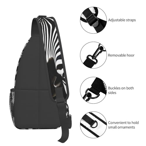 Man's Cross Chest Bag Diagonally Sling Backpack Shoulder Bag Zebra miniatura 5