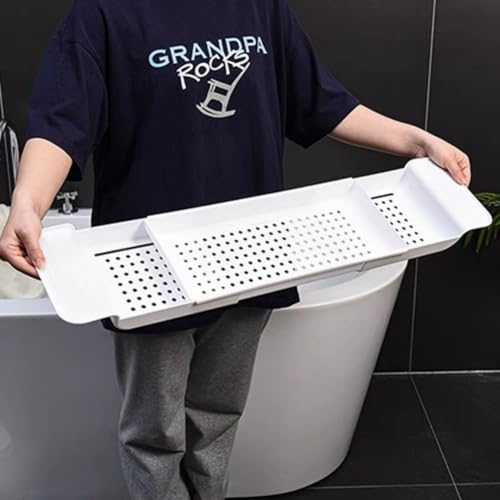 Bandeja de bañera ajustable que evita caídas de objetos al agua 6
