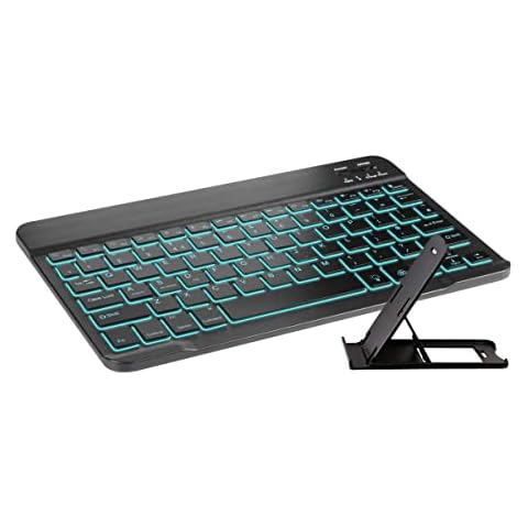 Portable 7 Colors Backlit Bluetooth Keyboard for Samsung Galaxy & Other Devices Cover