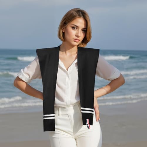 Image of WaJuemy Sweater Shawl Wraps for Women Sweater Knitted Knotted Shawls Travel Casual Scarf Cape Shoulder Tops Fashion Wrap