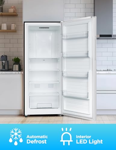 Commercial Cool 16.4 Cu. Ft. Convertible Freezer Refrigerator, Upright Fridge with Glass Shelves, Reversible Door, ENERGY STAR rated, Auto Defrost, CCUC1640GW, White - Image 6