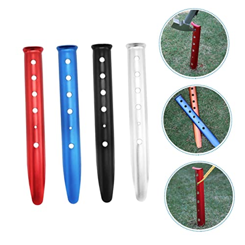 4pcs Estacas para Tienda de Campaña de Aleación de Aluminio en Forma de U para Camping Exterior Fijación en Suelo Resistente al Viento con Diseño Fácil de Sacar en Rojo Azul Negro Plateado miniatura 6