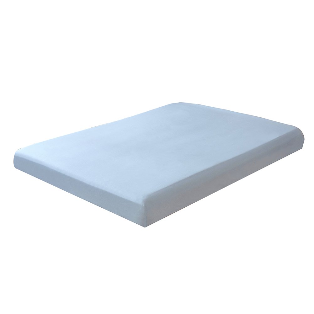 Qikegooods Lightblue Fitted Sheet Queen Size Ultra-Soft Wrinkle Resistant Brushed Microfiber Bedsheet