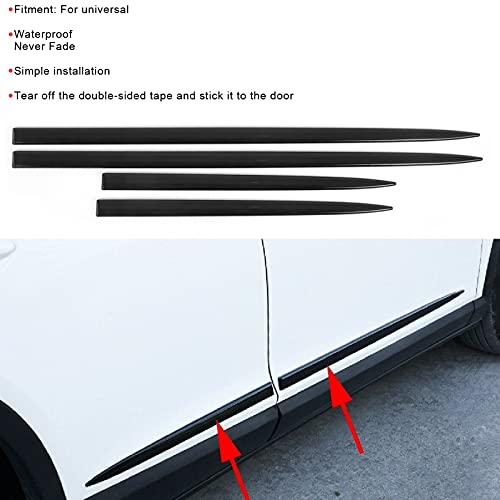 Protector de puertas de coche Zerodis en ABS negro brillante universal resistente al agua 7