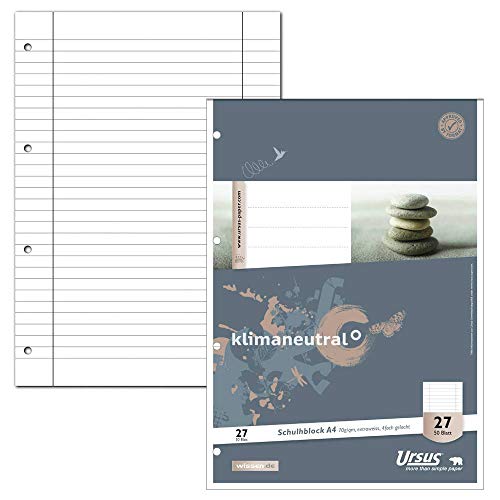 Papier ligné N ° 27 Ursus 040450027 - Lot de 10 blocs A4 haute précision