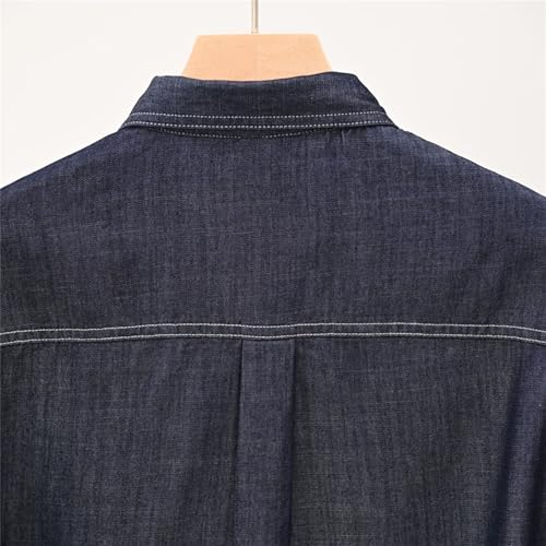 Chaqueta vaquera para hombre manga larga azul miniatura 6