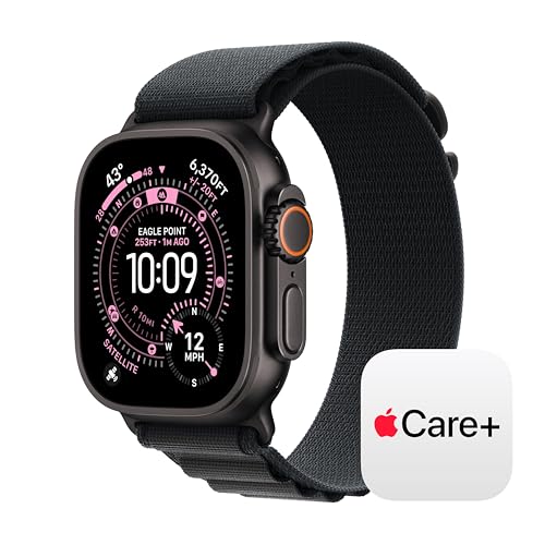 Image of Apple Watch Ultra 3 [GPS + Cellular 49mm] Running & Multisport Smartwatch w / Rugged Titanium Case w / Black Alpine Loop - M w / AppleCare+ (2 years)