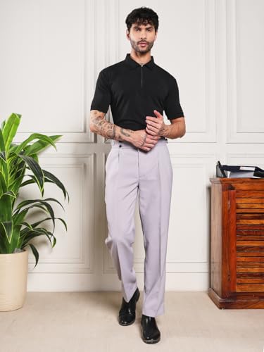 Image of Gurkha Pants for Men | Trouser for Men | Formal Pant | Double Button | Loose Fit Trouser High Waist Pleated Casual Trousers | Vintage Straight Leg Pants for Office Smart Casual Travel Party