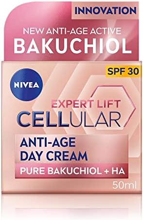 NIVEA Cellular Expert Lift Anti-Age Day Cream 50ml, Anti-Wrinkle Cream with Pure Bakuchiol and Two Types of Hyaluronic Acid, Day Cream for Women, Anti-Ageing Face Cream