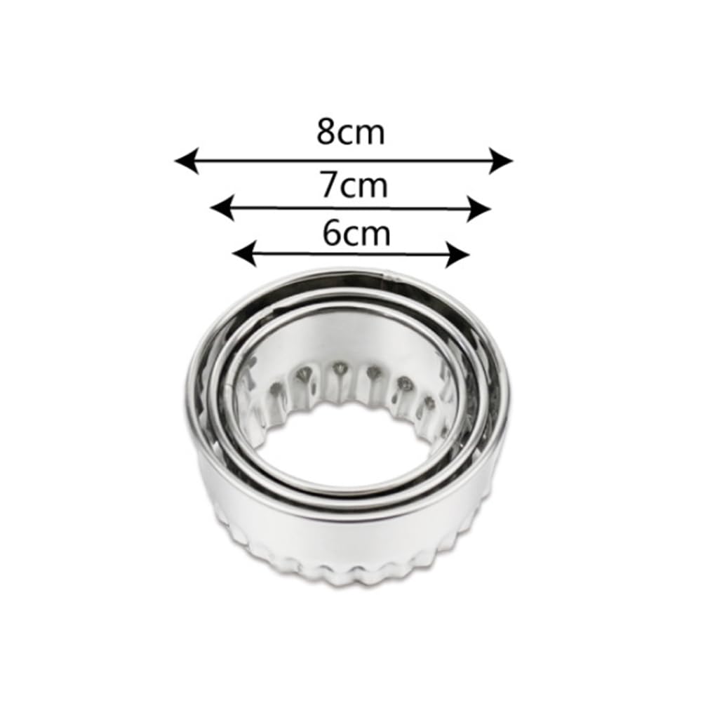 Cabilock 3-pc Stainless Steel Dumpling Wrapper Mold for Cake Stencils Decorating Making Wrappers