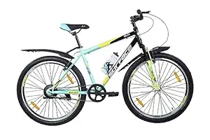 Wifi Surface 26 Inches Single Speed Bicycle for Men Woman and Adults, with V Brake, 18 Inch Steel Frame, Hartex 2.40 Tyres Black & Green