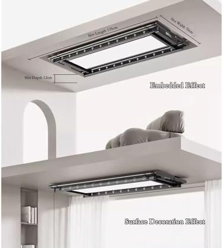 Invisible Electric Ceiling Clothes Dryer with Remote Control, Aluminium Alloy Telescopic Drying Rack, Space-Saving, 35kg Capacity for Balcony, Laundry Room, Indoor & Outdoor Use