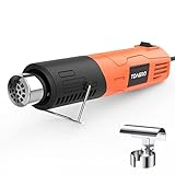 TDAGRO ヒートガン 小型350W 2段階温度設定250/600℃ 急速加温 ノズル5種類 スクレーパー1本 エンボスヒーター 適用されますDIY手作 PVCチューブ/ラッピング/工芸品、エポキシ樹脂とストリップ塗料を収縮させます 初心者のためのヒートガン PSE認証