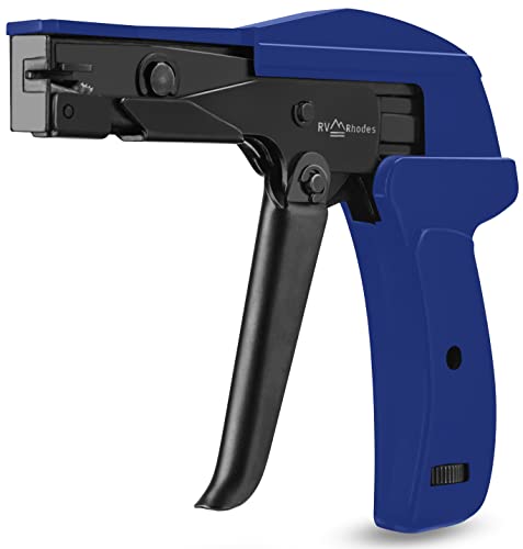 Image of 42709 Zip Tie Gun /Cable Tie Install Tool, Adjustable Tension with Built-In Cutter, for Nylon Ties up to 1 /4 inch- Blue