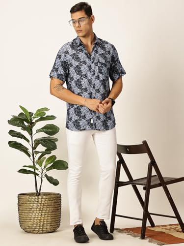 Image of Thomas Scott Men's | Printed | Half Sleeve | Regular Fit | Rayon | Spread Collar | Casual Shirt