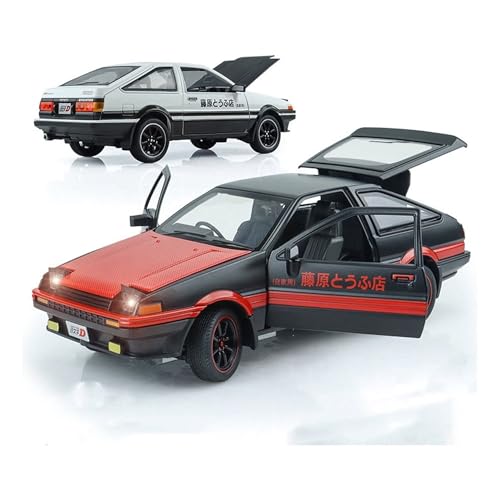 Image of Invite 1:24 Scale Toyota AE86 Die-Cast Model Car - Alloy Metal Pullback Toy Car with Openable Doors, Lights & Music - Luxury Sports Car Toy for Kids & Collectors (1:24 Toyota AE86-Red Color)