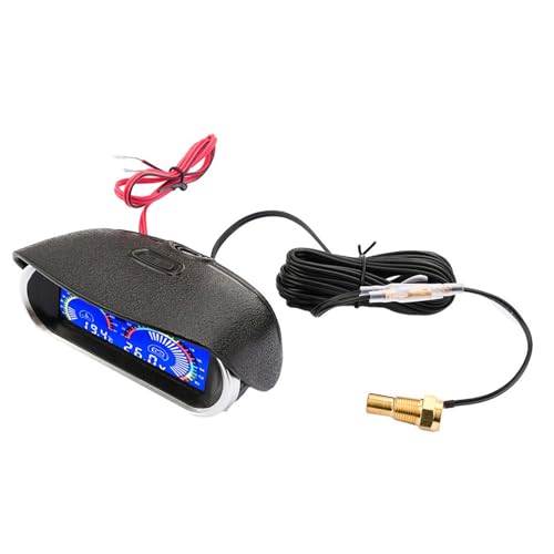 LCD Screen Gauge for Automotive Water Temperature and Voltages Readings Featuring Easy Installation and Anti Vibrations LCD Digital Display