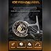 kowaku Ice Fishing Equipment Lightweight Casting Reel Comfortable Handle 3.2:1 Gear Ratio 3+1 Ball Bearings for Outdoor, Black Gold
