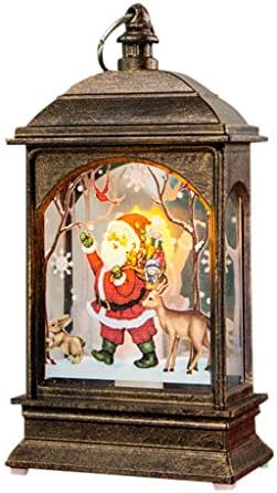 SamXmas Christmas Hanging Decorations，Vintage LED Lighted Xmas Tree Pendant Battery Operated Home Decor Ornaments 13cm