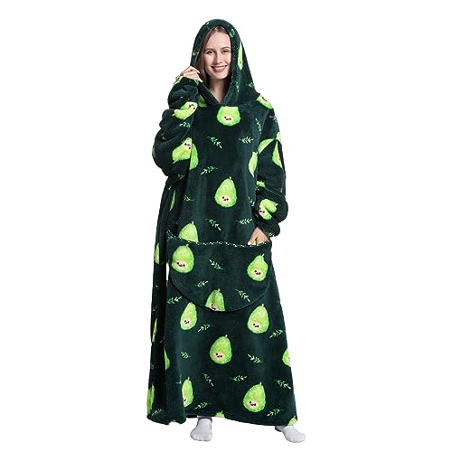 Oversized Blanket Hoodie, Adult Women Sherpa Fleece Wearable Blanket Warm and Cozy Giant Hooded Blanket Fluffy Sweatshirt for Women and Men